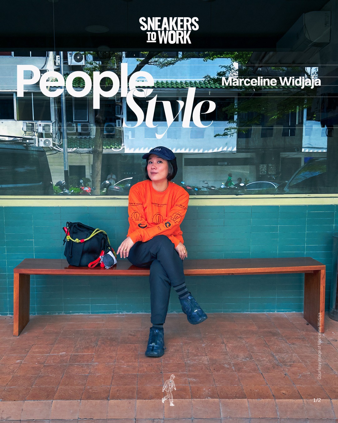 Meet Marceline Widjaja, better known as Cepi. A creative soul, traveler, one of the “suitcase sisters” behind Bags City, and Chief Branding Officer at @bagasi.destinasi  Cepi’s daily wear is all about making a statement that reflects her personality. Her style? A modern active look: long-sleeve tee paired with hiking pants, TTT cord earflap cap, and sneakers. It’s a look that reflects her way of working: practical, creative, and always on the go. #peoplestyle #SneakersToWork  Here’s what she’s wearing:
1. Space Available Upcycled Utopia Long-Sleeve Tee
2. Nike ACG Hiking Pants
3. SSST Mid Calf Socks Slock
4. Cecilie Bahnsen x Asics GEL-TERRAIN MT Meet Marceline Widjaja, better known as Cepi. A creative soul, traveler, one of the “suitcase sisters” behind Bags City, and Chief Branding Officer at @bagasi.destinasi  Cepi’s daily wear is all about making a statement that reflects her personality. Her style? A modern active look: long-sleeve tee paired with hiking pants, TTT cord earflap cap, and sneakers. It’s a look that reflects her way of working: practical, creative, and always on the go. #peoplestyle #SneakersToWork  Here’s what she’s wearing:
1. Space Available Upcycled Utopia Long-Sleeve Tee
2. Nike ACG Hiking Pants
3. SSST Mid Calf Socks Slock
4. Cecilie Bahnsen x Asics GEL-TERRAIN MT