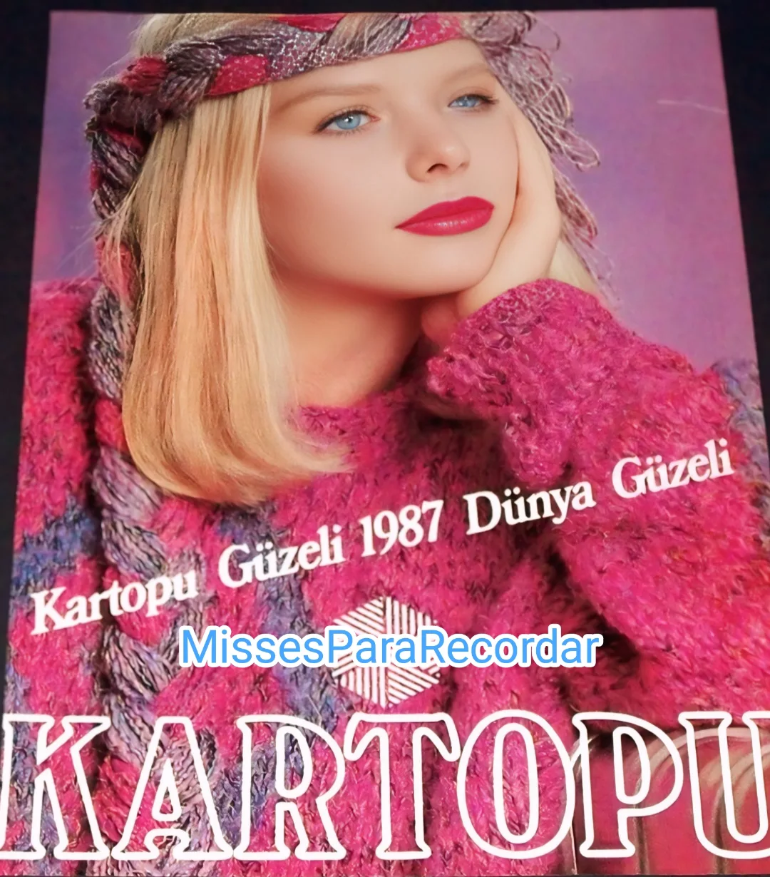 Ulla Weigerstorfer, Míss Mundo 1987 de Austria, aparece en la portada de una rev