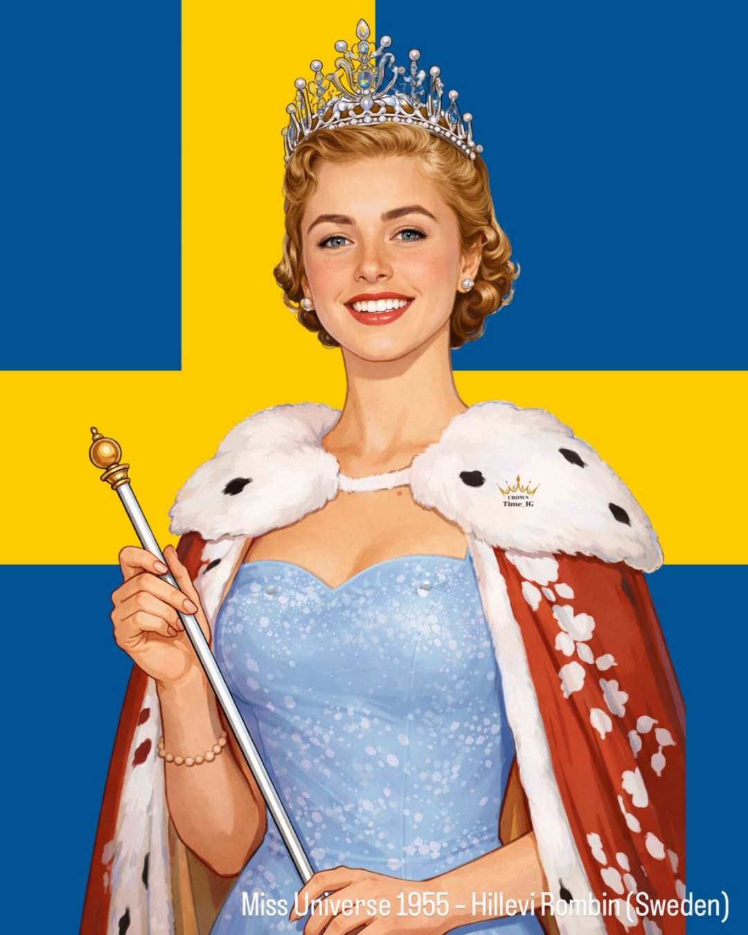Miss Universe 1955 – Hillevi Rombin (Sweden)
Hillevi Rombin was crowned Miss Un