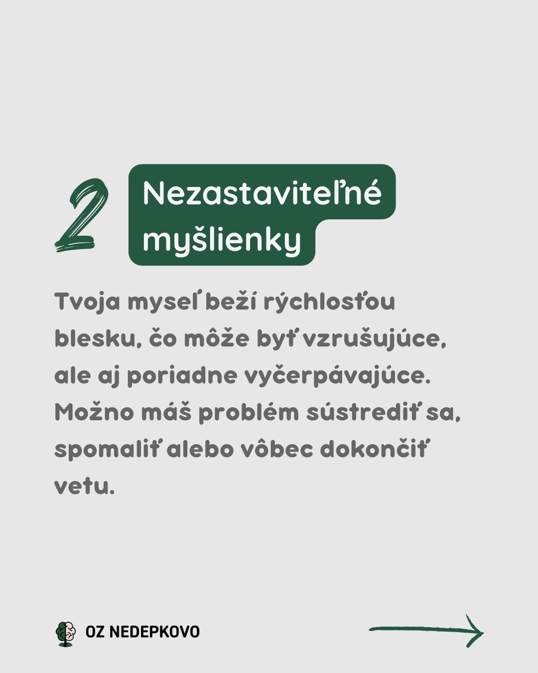 Konečne mi je skvele.“ Alebo je to začiatok mánie?
Mánia (alebo hypománia) nie je len „dobrá nálada“. Je to stav, kedy tvoj mozog 🧠 prepne na plné obrátky a ty pomaly strácaš kontrolu nad volantom.
Najhoršie na nej je, že zo začiatku môže chutiť fantasticky, ale ten pád potom býva tvrdý.😱
4 signály, ktoré by si nemal/a ignorovať:
🚩 Spánok: Necítiš únavu ani po prebdenej noci.
🚩 Myšlienky: Bežia tak rýchlo, že sa o seba potkýnajú.
🚩 Podráždenosť: Tvoj nervový systém skratuje pri každej maličkosti.
🚩 Impulzivita: Robíš rozhodnutia, ktoré majú trvalé následky.
Poznať svoje „red flags“ je superschopnosť, ktorá ti môže zachrániť vzťahy aj zdravie.
Sme v tom spolu. Sme OZ Nedepkovo.🧡
Pomôž nám búrať mýty o duševných ochoreniach:
👉 2 % z dane: Cesta, ktorá ťa nestojí nič navyše.
👉 Donio: Každé euro nám pomáha tvoriť a pomáhať ďalej.
Všetky linky nájdeš v našom Biu. 🔗
Ďakujeme!🧡
#mania #hypomania #bipolarnaporucha #dusevnezdravie #dusevneochorenia