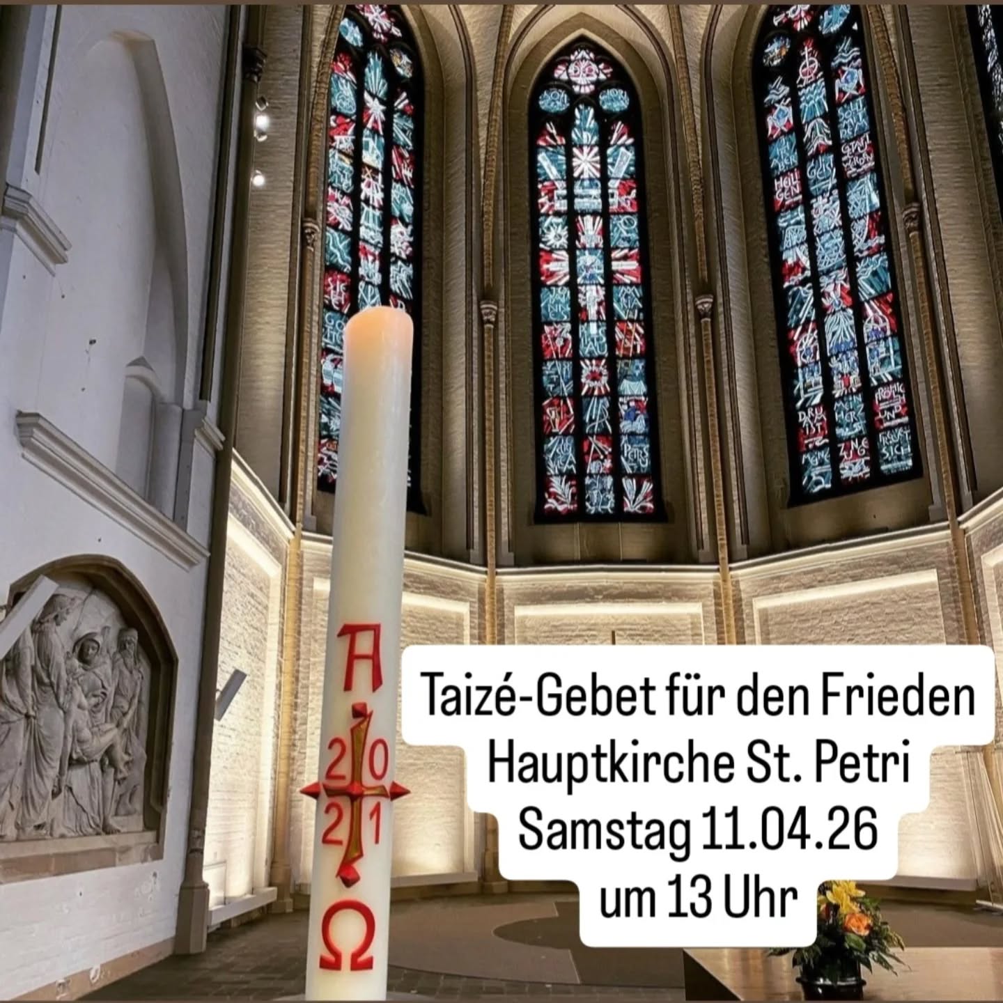 Taizé Hamburg lädt alle herzlich zum Mittagsgebet ein! Samstag 11.04.26 um 13 Uhr in der Haupt....