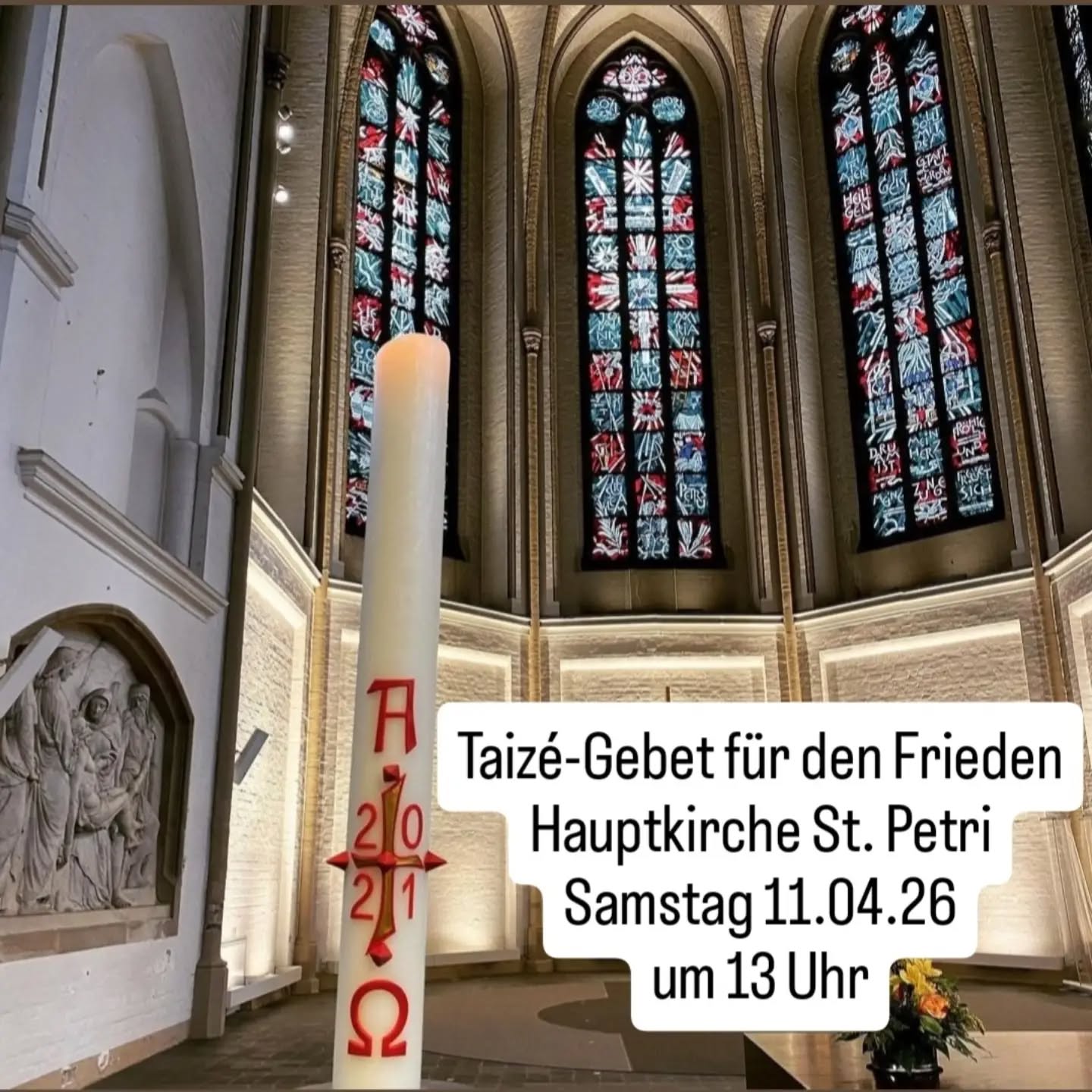 Taizé Hamburg lädt alle herzlich zum Mittagsgebet ein! Samstag 11.04.26 um 13 Uhr in der Haupt....
