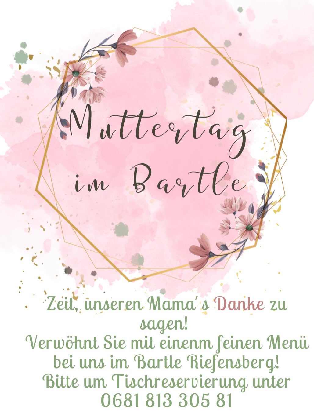 Für alles was du mir hast gegeben, ist jeder Dank zu klein! Drum sag ich mit Gewissheit, mein Herz wird immer bei dir sein ! Sagen wir DANKE Mama, und verwöhnen wir sie mit eien feinen Essen bei uns im Bartle! Bitte um Tischreservierung #muttertag #danke #fein eassa