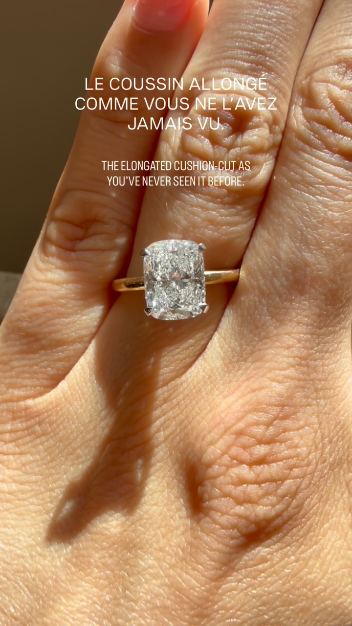 Notre Inspiration Subtile Coussin allongé sublime un diamant de 4 carats grâce à une monture entièrement pensée pour révéler son éclat.
—
Our ‘Subtle Inspiration’ elongated cushion-cut ring showcases a 4-carat diamond in a setting designed entirely to reveal its brilliance.
#naturaldiamond #diamonds #baguediamant #amantys